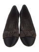 Salvatore Ferragamo Satin Bow Accents Flats