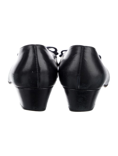 Salvatore Ferragamo Leather Bow Accents Flats