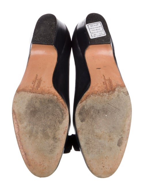 Salvatore Ferragamo Leather Bow Accents Flats