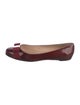 Salvatore Ferragamo Patent Leather Grosgrain Trim Ballet Flats