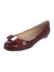Salvatore Ferragamo Patent Leather Grosgrain Trim Ballet Flats