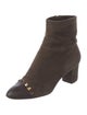 Salvatore Ferragamo Suede Chain-Link Accents Boots