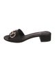 Salvatore Ferragamo Satin Crystal Embellishments Slides