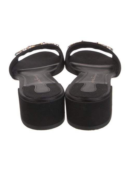 Salvatore Ferragamo Satin Crystal Embellishments Slides
