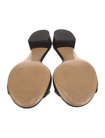 Salvatore Ferragamo Satin Crystal Embellishments Slides