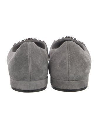 Salvatore Ferragamo Gancini Logo Suede Ballet Flats