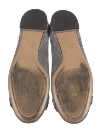 Salvatore Ferragamo Gancini Logo Suede Ballet Flats