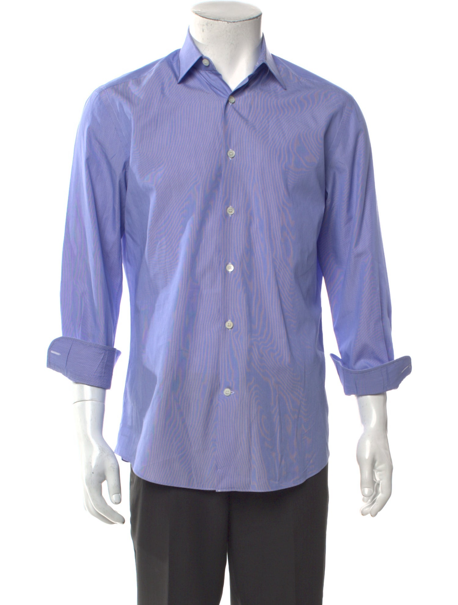 Salvatore Ferragamo Striped Long Sleeve Dress Shirt