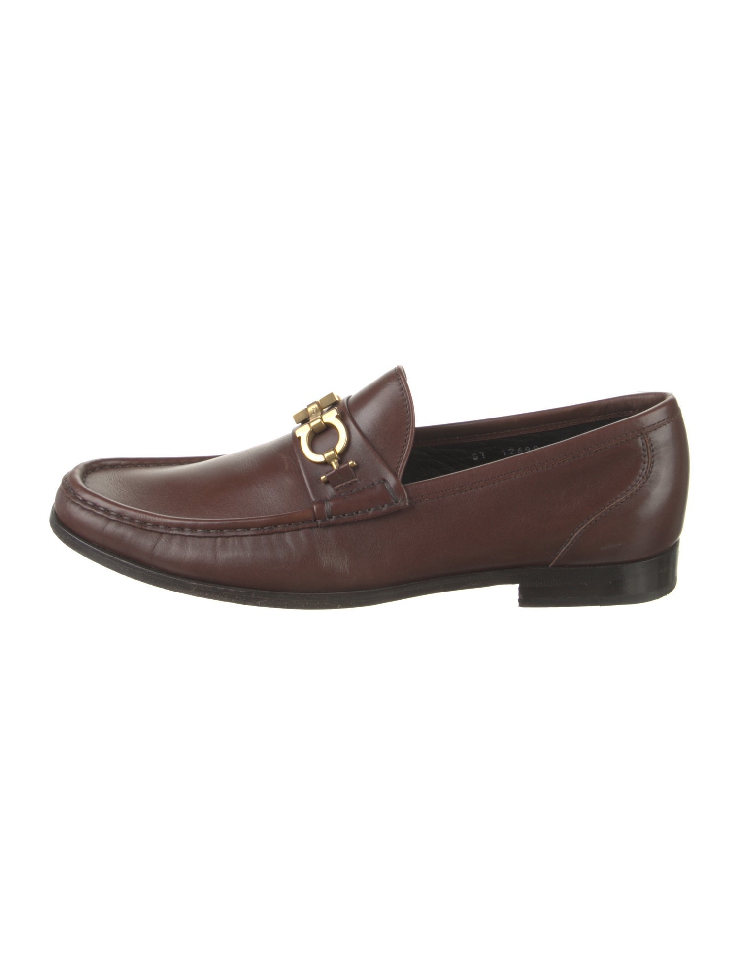 Salvatore Ferragamo Gancini Logo Leather Dress Loafers