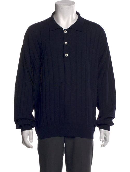 Salvatore Ferragamo Collar Long Sleeve Polo Sweater