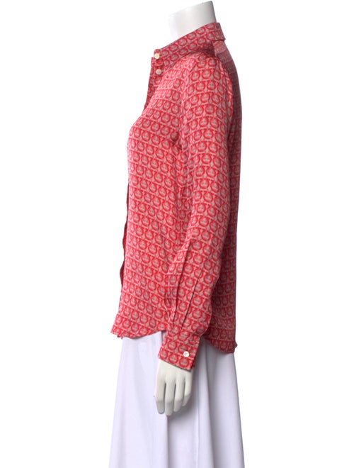 Salvatore Ferragamo Silk Printed Button-Up Top