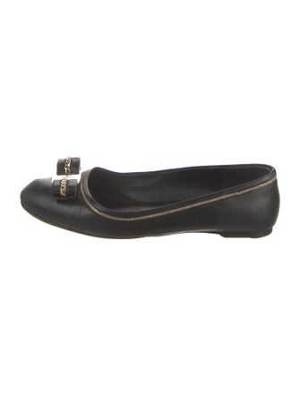 Salvatore Ferragamo Vara Bow Accent Leather Ballet Flats