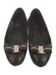 Salvatore Ferragamo Vara Bow Accent Leather Ballet Flats