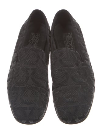 Salvatore Ferragamo Gancini Logo Velvet Loafers