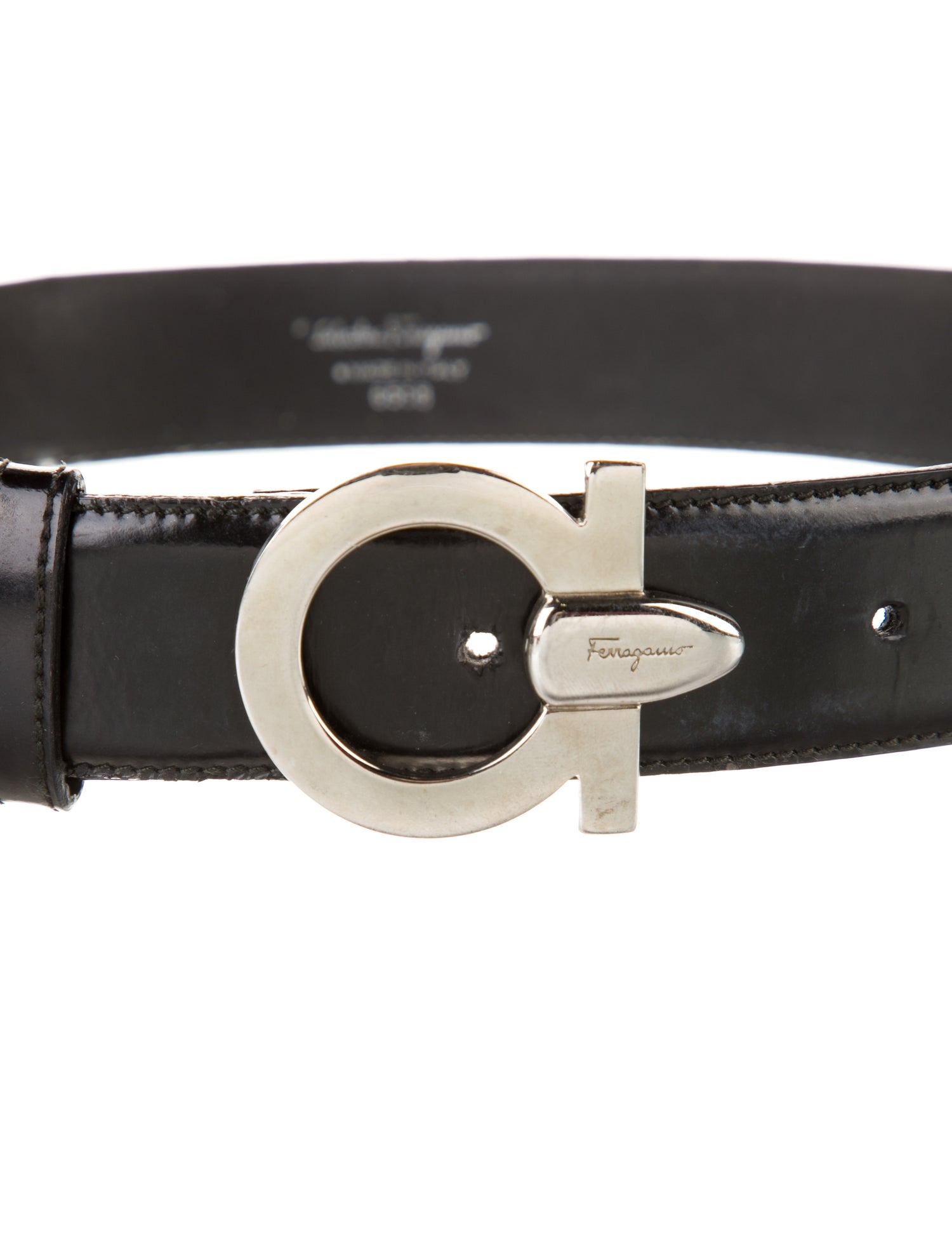 Salvatore Ferragamo Gancini Logo Leather Waist Belt