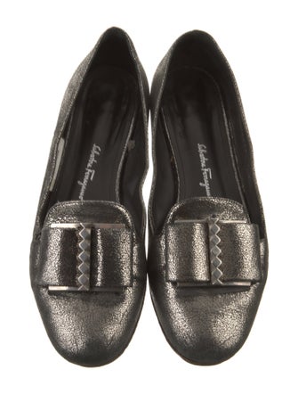 Salvatore Ferragamo Leather Bow Accents Loafers