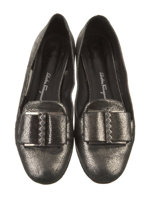Salvatore Ferragamo Leather Bow Accents Loafers