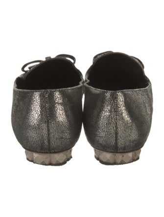 Salvatore Ferragamo Leather Bow Accents Loafers