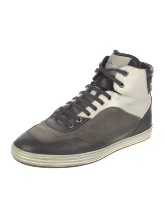 Salvatore Ferragamo Gancini Logo Leather Sneakers