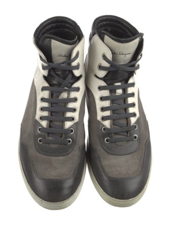 Salvatore Ferragamo Gancini Logo Leather Sneakers