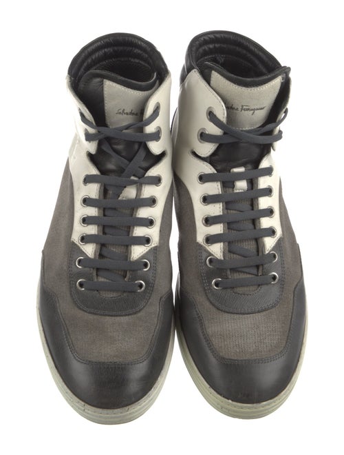 Salvatore Ferragamo Gancini Logo Leather Sneakers
