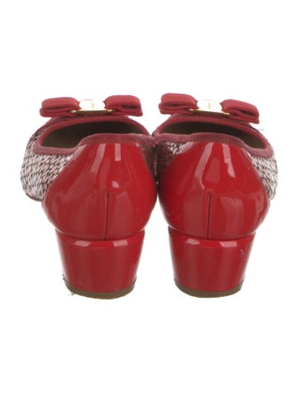 Salvatore Ferragamo Patent Leather Lasercut Accents Pumps