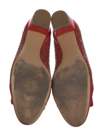 Salvatore Ferragamo Patent Leather Lasercut Accents Pumps