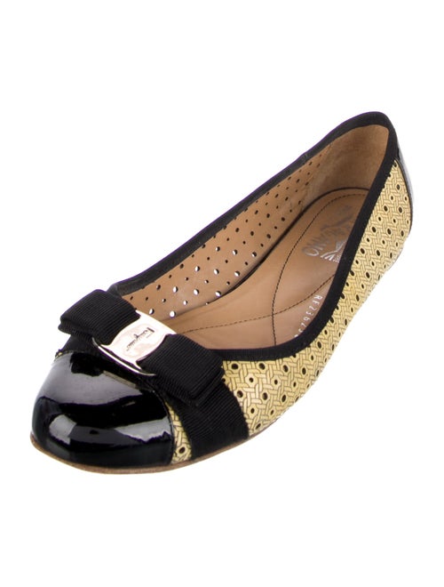 Salvatore Ferragamo Vara Bow Accent Patent Leather Flats