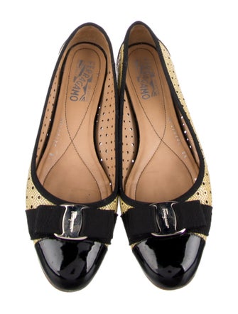 Salvatore Ferragamo Vara Bow Accent Patent Leather Flats