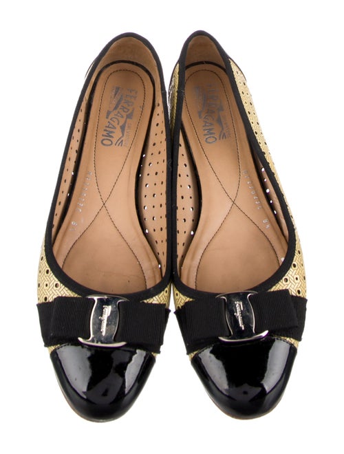 Salvatore Ferragamo Vara Bow Accent Patent Leather Flats