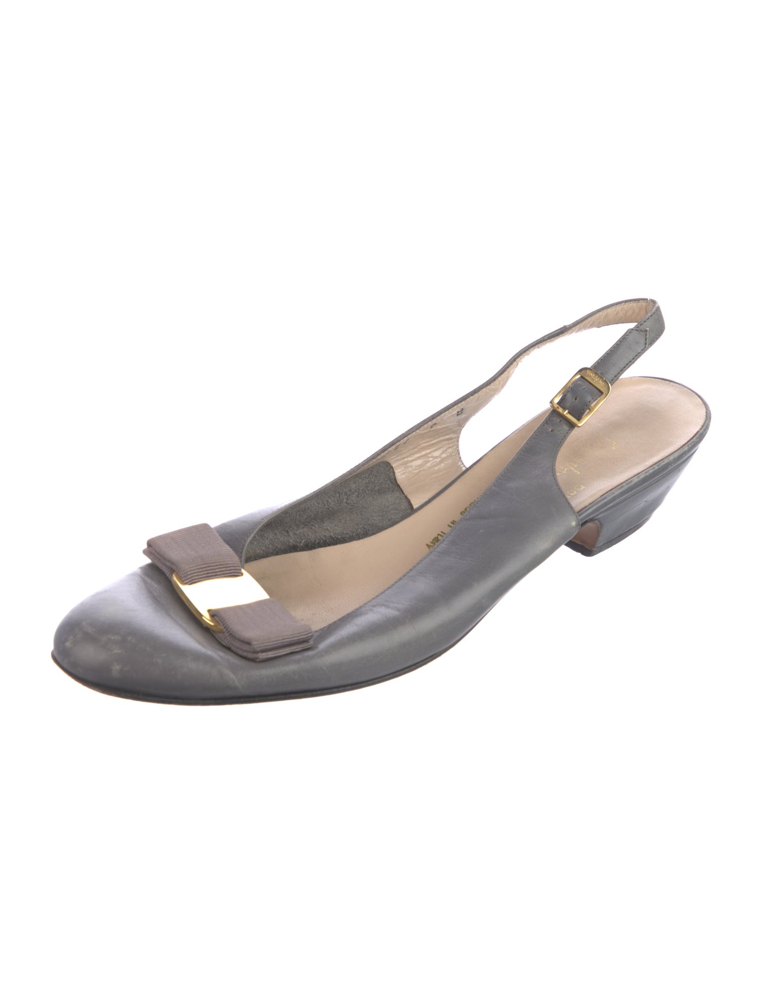 Salvatore Ferragamo Vara Bow Accent Patent Leather Slingback Pumps