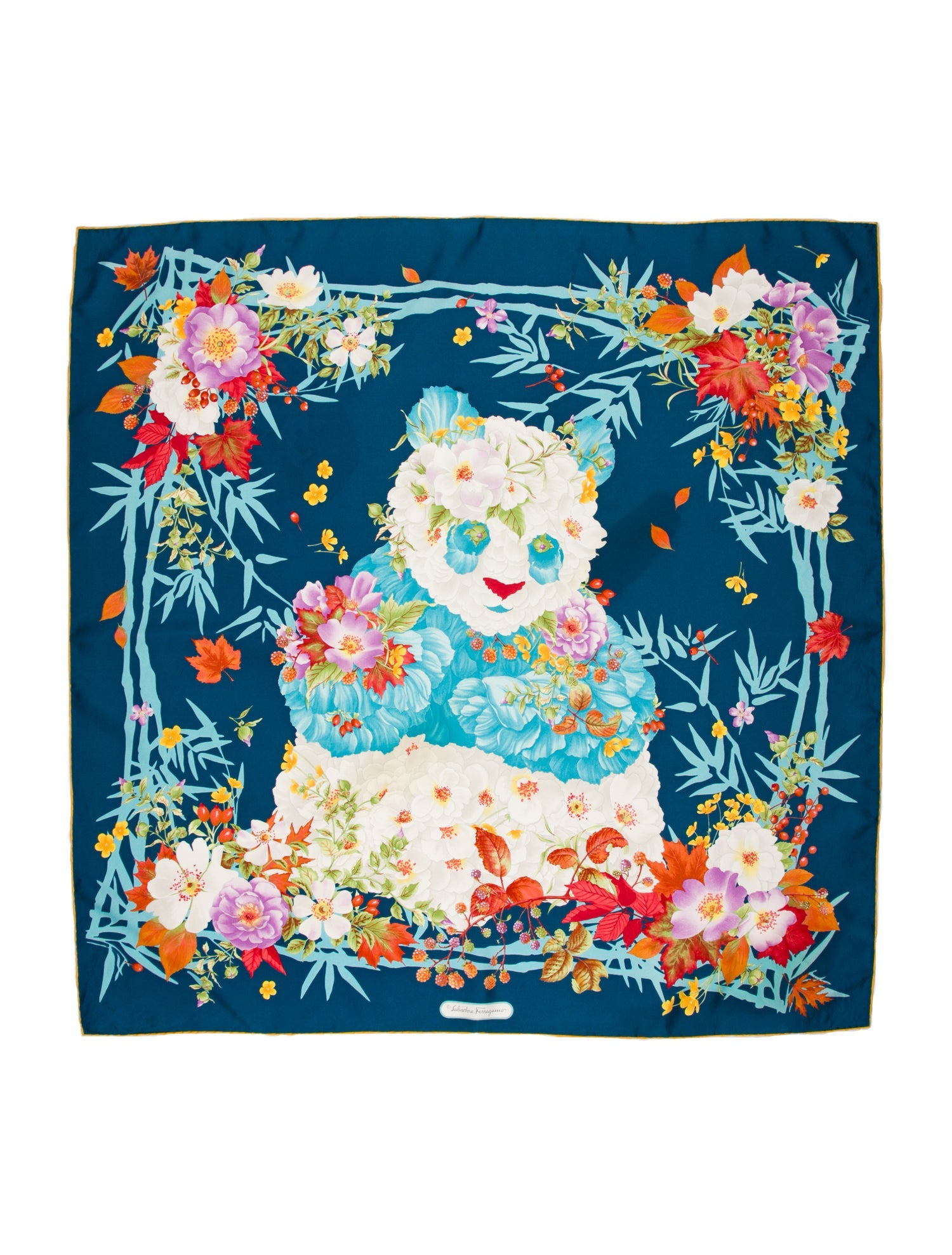 Salvatore Ferragamo Silk Floral Print Scarf