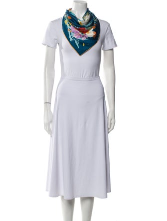 Salvatore Ferragamo Silk Floral Print Scarf