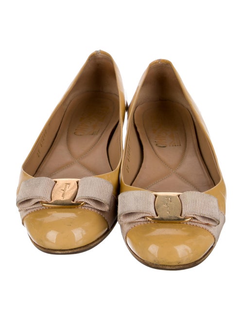 Salvatore Ferragamo Vara Bow Accent Patent Leather Ballet Flats