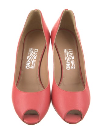 Salvatore Ferragamo Leather Cutout Accent Pumps