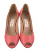 Salvatore Ferragamo Leather Cutout Accent Pumps