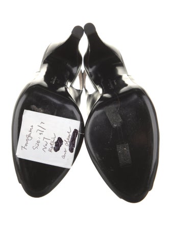 Salvatore Ferragamo Leather Cutout Accent Slingback Pumps