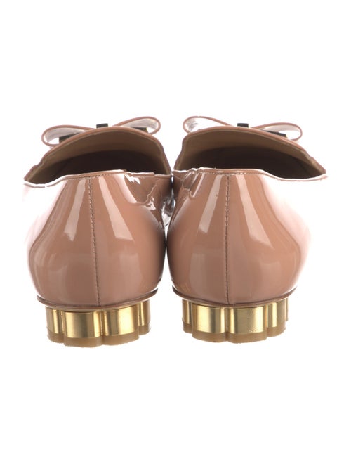 Salvatore Ferragamo Patent Leather Bow Accents Loafers