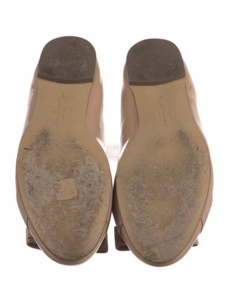 Salvatore Ferragamo Patent Leather Bow Accents Ballet Flats