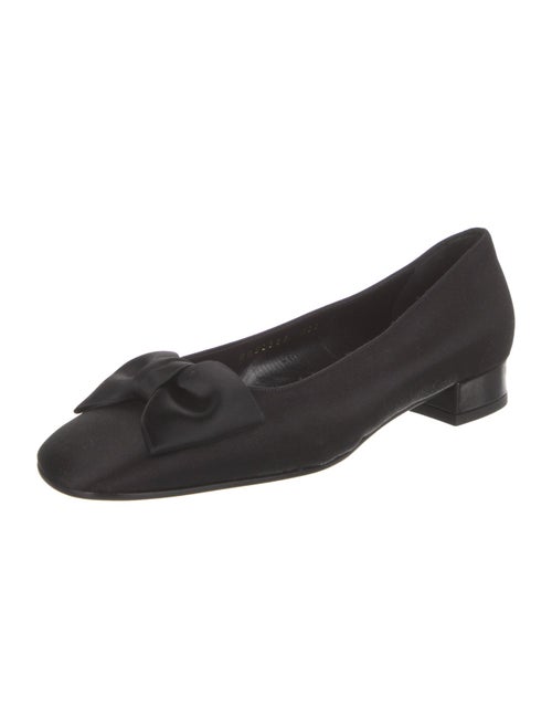 Salvatore Ferragamo Satin Bow Accents Flats