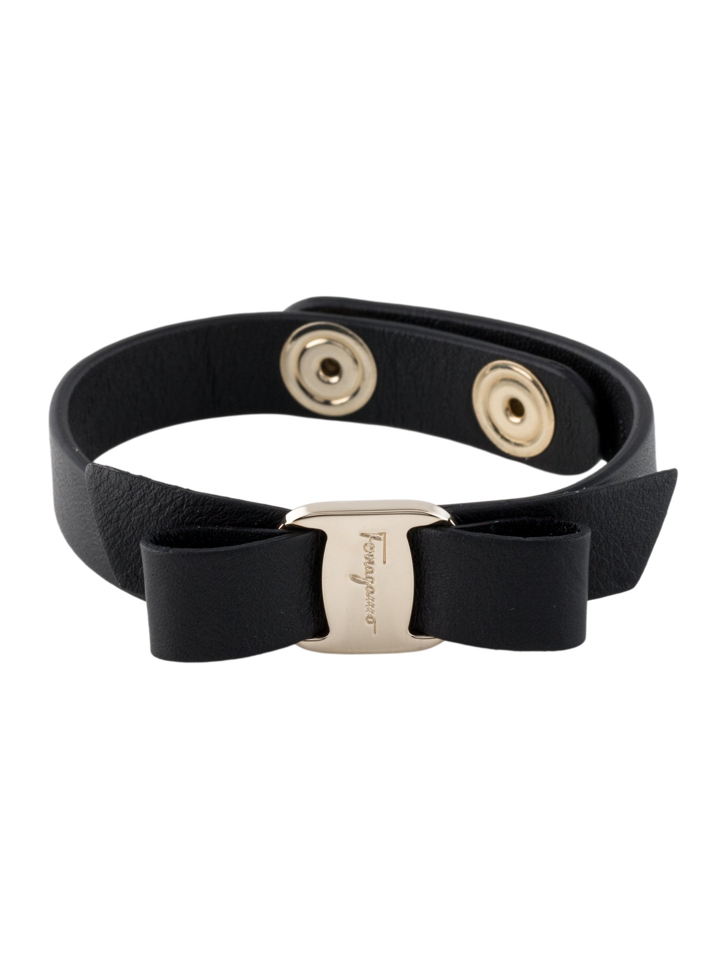 Salvatore Ferragamo Leather Vara Bow Wrap Bracelet