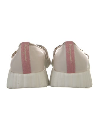 Salvatore Ferragamo Leather Chain-Link Accents Mary Jane Flats