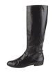 Salvatore Ferragamo Leather Lasercut Accents Riding Boots