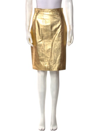 Salvatore Ferragamo Leather Knee-Length Skirt