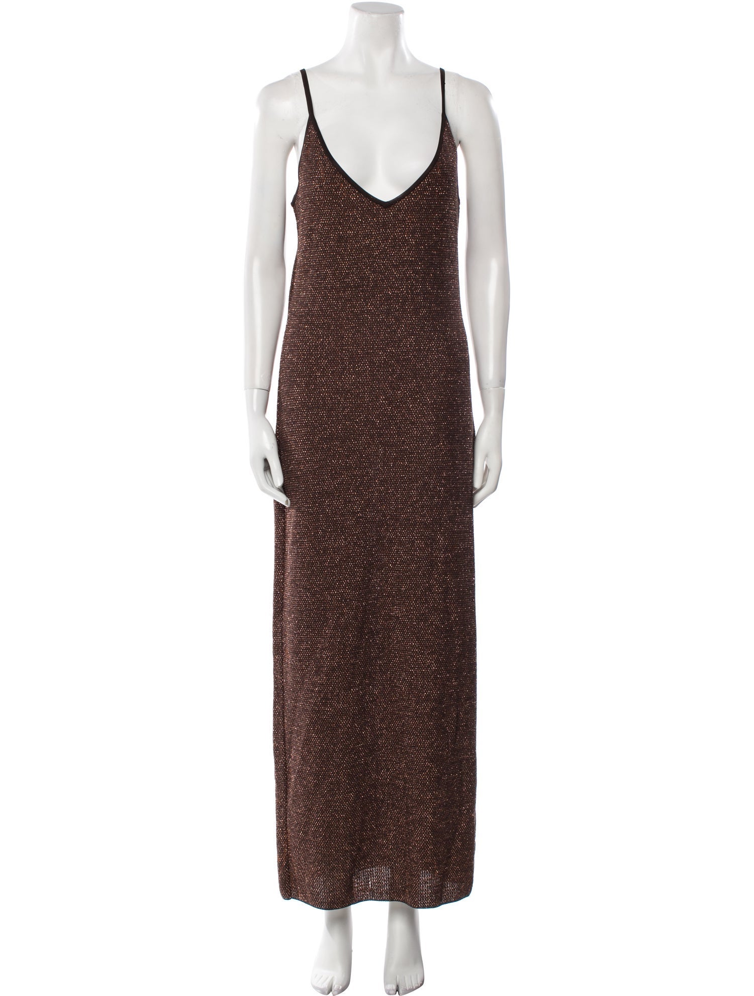 Salvatore Ferragamo V-Neck Long Dress