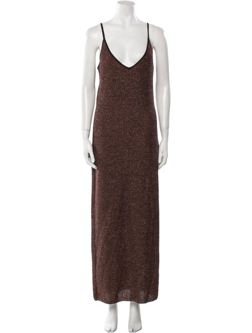 Salvatore Ferragamo V-Neck Long Dress