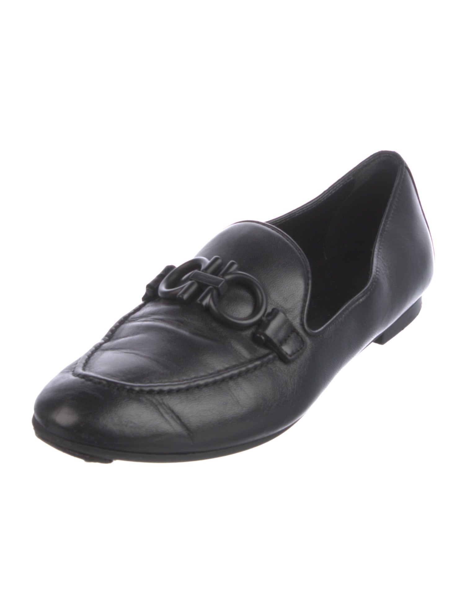 Salvatore Ferragamo Gancini Logo Leather Loafers