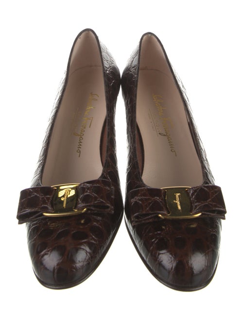 Salvatore Ferragamo Alligator Animal Print Pumps