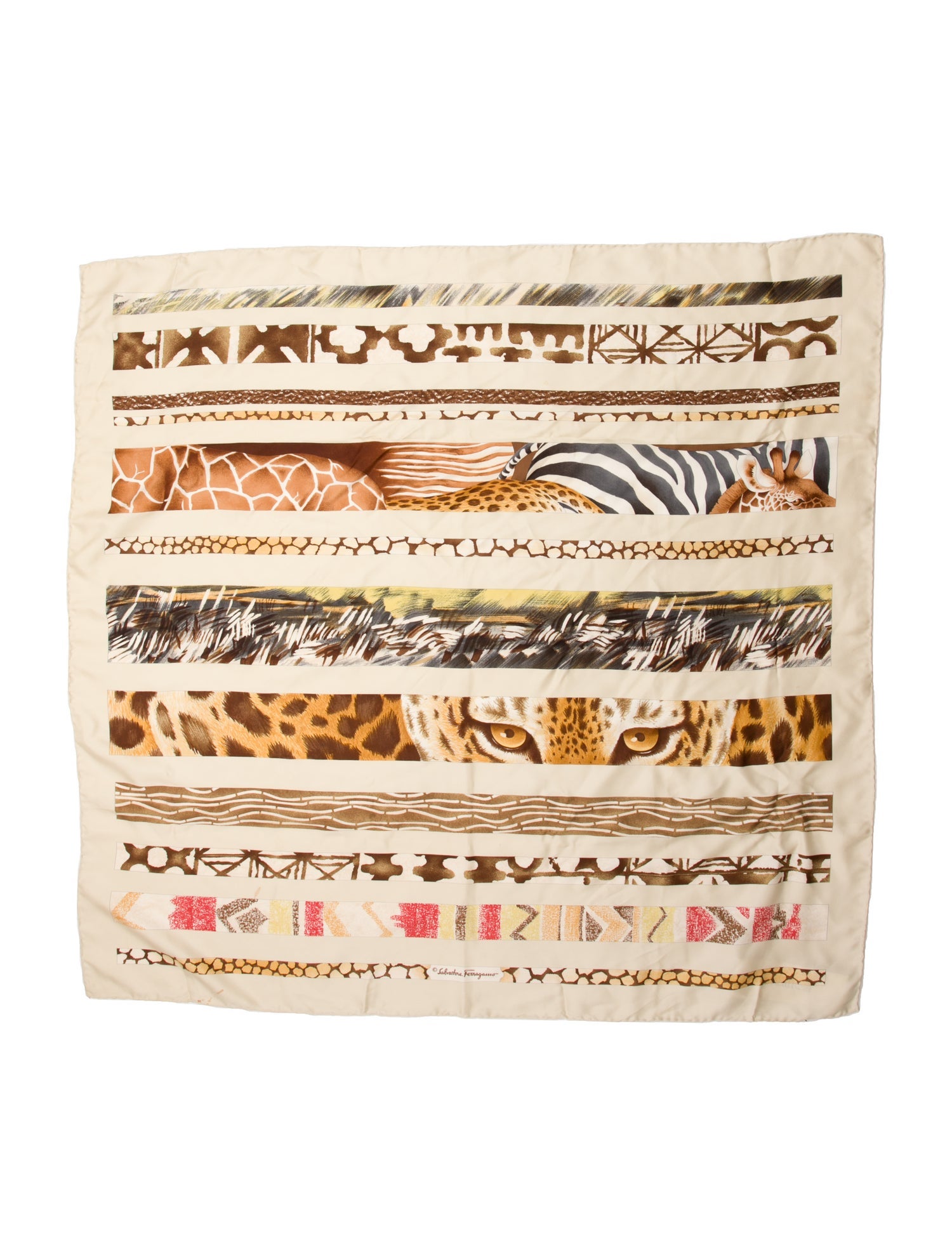 Salvatore Ferragamo Silk Animal Print Bandana