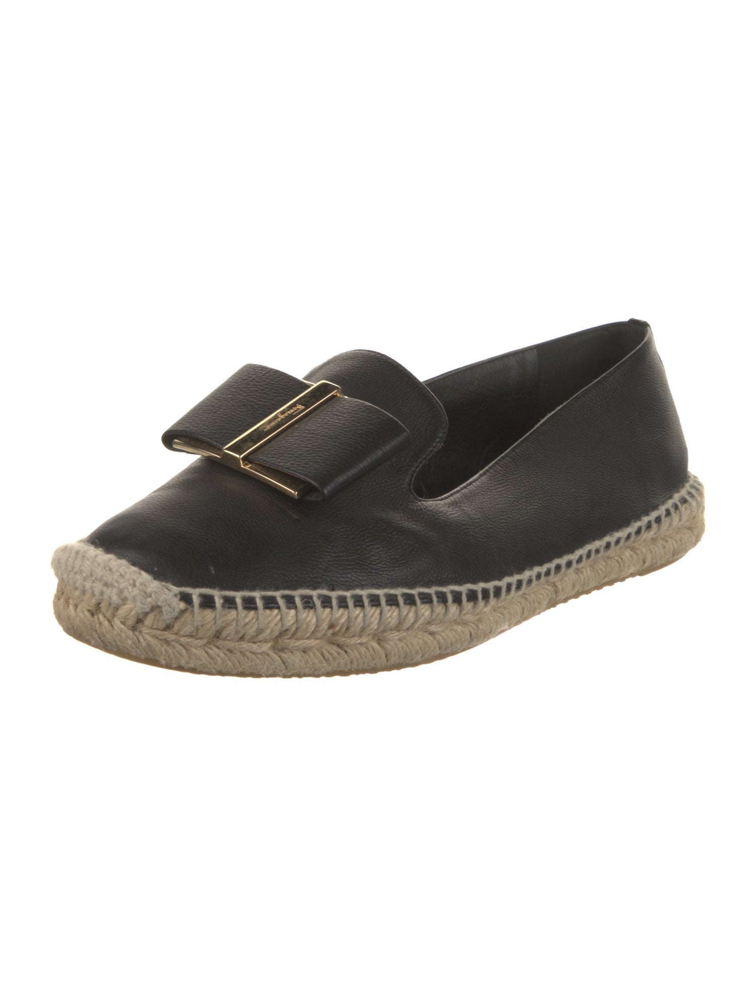 Salvatore Ferragamo Vara Bow Accent Leather Espadrilles